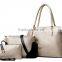 Hot sale black 3 pcs leather women set bags trendy handbags for women