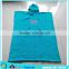 100% cotton terry towel fabric blue color logo emrboidery adult surf hooded bath towel adult hooded poncho towel