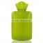 small green PVC hot water bottle/bag lower back pain hand warmer gift