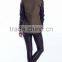 Fashion PU sleeve khaki color winter parka coats for girls