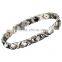 Noporblem P022 Silver Tourmaline Germanium Health Charm Fashion Silicone Crystal Stainless Steel Bracelet