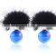 Fashion round orange ball bead with black fur stud earrings for women