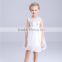 White chiffon young girl dress party children frocks designs