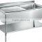 Restaurant Used Free-standing Heavy-duty Commercial Stainless Steel Kitchen Sink with Drainboard GR-302D