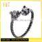 Puppy Dog Head Braid Rope Men Chain Silver 316L Stainless Steel Bracelet Bangle braided cable bracelets