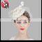 Handmade Women Hair Clip Accessory Wedding Fascinator Veil Pillbox Hat Feather