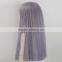 new arrival long silky straight smoke purple doll wig with full bangs