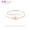 Fashion Jewelry Rose Gold Plated Sterling Silver Cleat CZ Clover Bangle