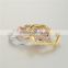 Fashion Jewelry Silver 925 Handmade Gold Plated Ring With Clear Zircon
