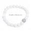 Moon Bodhi Seed Stretch Bracelet Buddhism Prayer Beads Mala White