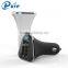 CE FCC RoHS output DC 5.2A high quality 3 usb car charger with blue LED indication, intelligent chip