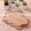 Zakka combination potted six sides indoor glazed pottery planters with bamboo tray