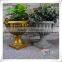 Fiberglass urn outdoor decorative handmade trophy gold foil flower pot