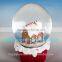 beautiful 3D snow resin house with red base Christmas gifts snow globe diameter 65mm