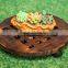 Burning wood flower-stand restoring ancient ways