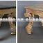 Champagne gold coffee table with marble top, French furniture