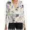 Digital printing knitted pullovers womens cardigan sweater