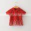 Hot sale turn-down collar floret print embroidery fabric baby girls top design with button