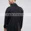 Custom Long Sleeve Dropped Shoulders Notch lapels Without Hood Black Men's Modal/ Cotton/ Elastane Mixture Casual Sweatshirt