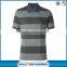 High quality dark grey custom design striped t shirt polo for men