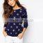 100% Cotton Regular Fit Star Print Sweatshirt Women Custom Sweatshirt