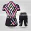 BEROY geometrical short sleeve garment cycling sets for ladies,specialized indoor cycling bike clothes