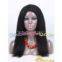 18inch 1# black kinky straight human hair full lace wig in stock