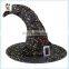 Ladies Fancy Dress Scary Buckle Black Halloween Witch Hats HPC-0209