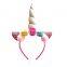 Wholesale children happy birthday unicorn gift Flower horn unicorn Headband