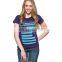 Women's Cute Heart With Colorful Graphic Printed Design T-Shirt Love Tea Graphic Print Blue T-shirt
