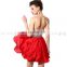 Wholesale Sweetheart Spaghetti Straps Red Chiffon Crystal Beaded Short Cocktail Dress Party Dresses