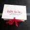 hot sale fashion design laminated foldable gift box with ribbon closure