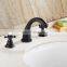 Black Dual Handles Lavatory Basin Faucet 3 holes basin mixer tap