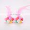 Handmade wholesale colorful plush pet toys elastic ball and feather cat toy interactive