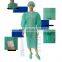 Isolation Gown Fabric Disposable Medical Isolation Gown PPE Level 2 Green