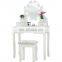 LED Lights White Fineboard Mirrored Dressing Table
