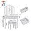 wardrobe mirrored dressing table designs with cushioned stool