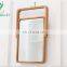 New design small luxury bamboo wood Desktop makeup mirror frame for makeup