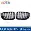 ABS dual slat front grille for BMW X3 X4 F25 F26 2014-2017 2 pcs/pair front kidney mesh hood