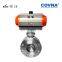 COVNA DN150 6 inch PN16 Triple Offset Metal Seat Double Flange Stainless Steel Pneumatic Actuated Butterfly Valve