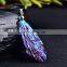 Fine Jewelry Natural Crystals Jade Pendants Wholesale Fashion Jewellery Gemstone Blue Tourmaline Pendant