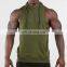 Custom Loose plus size hooded training running jumper quick-drying men sports sleeveless hoodies