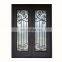 french front entrance gate security impact rain glass steel frame exterior popular swing wrought iron double doors with handles