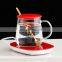 Luxury glass Coffee mug warmer coffee warmer constant temperature thermal 55 degree coffee mug set