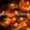 Easter Home Decorative Light Up Tealight  Candle Flameless  LED Pumpkin Candle