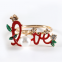 Valentine's Day Napkin Rings Flower Rhinestone Heart Petals Alphabet Love Letter