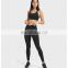 High Quality Women V Cross Waist Leggings Two Piece Sets Sports Fitness Gym Wear Straps Bra Crothless Tights Yoga Suit Set