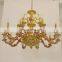 European Zinc Alloy Gold Crystal Candle Chandeliers Pendant Lights For Living Room