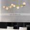 Modern Dining Room Alabaster Ball Pendant Light LED Luxury Brass Gold Decorative Hanging Lighting Chandelier