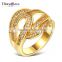 Timeless Design Polish Brass Jewelry White Gold Luxury Wedding Ring for Women
